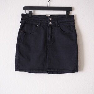 Pacsun High Waisted Black Denim Skirt
